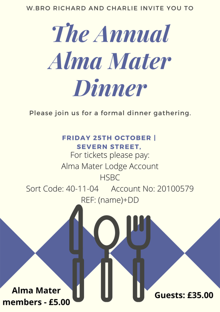 Alma Mater Dinner Dance, 25th October 2024, Severn Street Masonic Hall, Birmingham